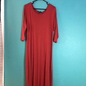 Long, Flowey, cayenne dress